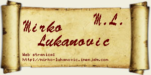 Mirko Lukanović vizit kartica